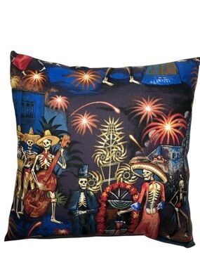 Day of the Dead Decorative Throw Pillow - Multicolor